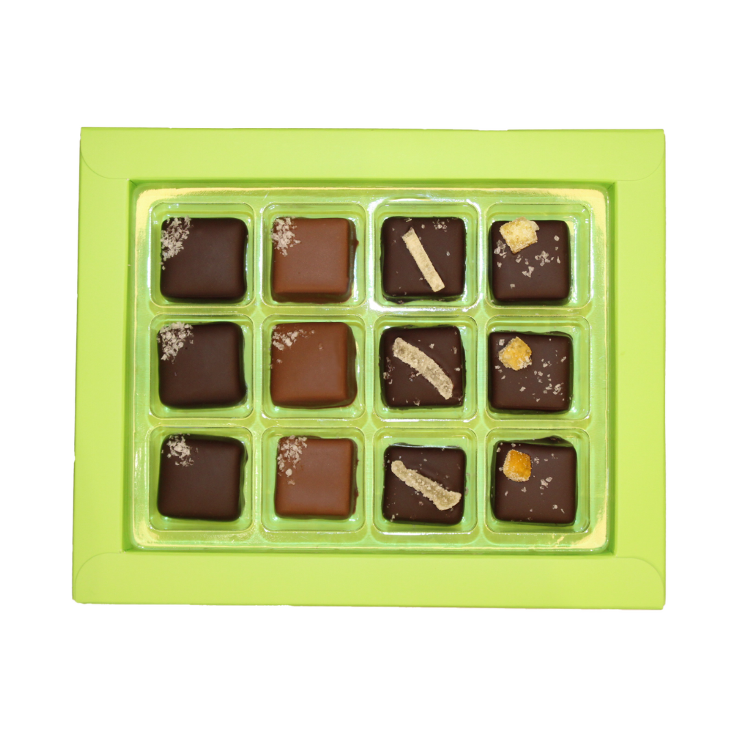Belgian Chocolate Sea Salt Caramels, 12pc | ChocMo – ChocMo