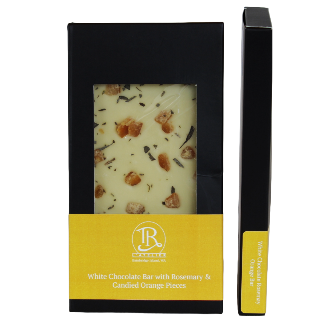 White Chocolate Candied Orange & Ginger with Rosemary Bar