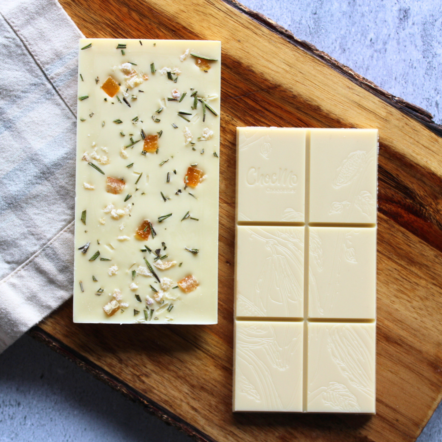 White Chocolate Candied Orange & Ginger with Rosemary Bar